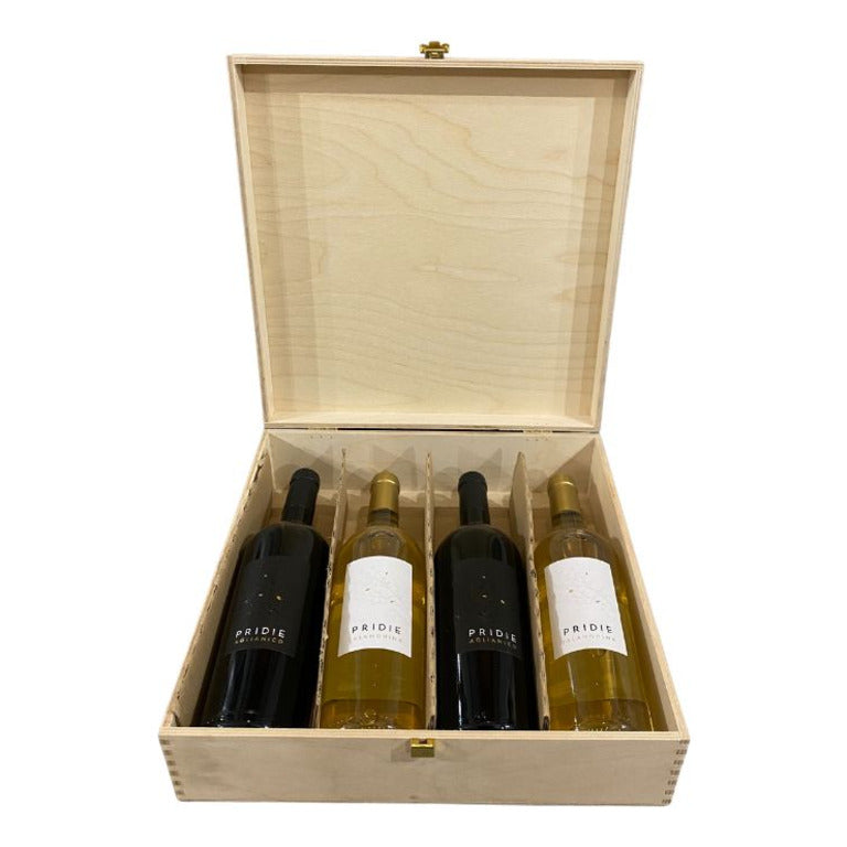 CASSETTA LEGNO TOP WINE 4 VINI PRIDIE (1 pz) FALANGHINA - AGLIANICO